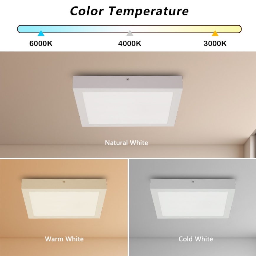 Brilagi - LED Плафон за баня FRAME LED/24W/230V 30x30 см 3000/4000/6000K IP44 бял