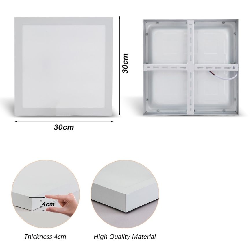 Brilagi - LED Плафон за баня FRAME LED/24W/230V 30x30 см 3000/4000/6000K IP44 бял