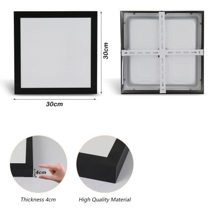 Brilagi - LED Плафон за баня FRAME LED/24W/230V 3000/4000/6000K IP44 черен