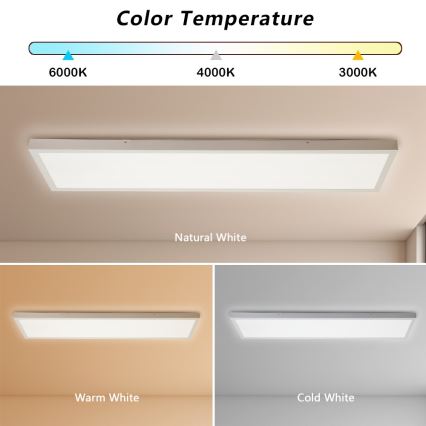 Brilagi - LED Плафон за баня FRAME LED/50W/230V 30x120 см 3000/4000/6000K IP44 бял