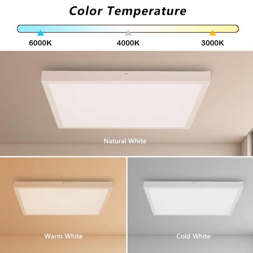 Brilagi - LED Плафон за баня FRAME LED/50W/230V 60x60 см 3000/4000/6000K IP44 бял