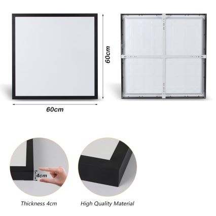 Brilagi - LED Плафон за баня FRAME LED/50W/230V 60x60 см 3000/4000/6000K IP44 черен