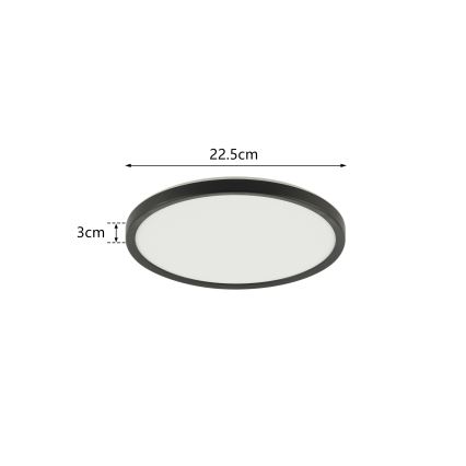 Brilagi - LED Плафон за баня ULTRA SLIM LED/12W/230V Ø 22,5 см черен IP54