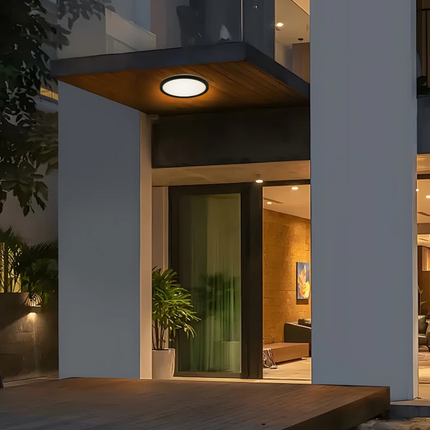 Brilagi - LED Плафон за баня ULTRA SLIM LED/12W/230V Ø 22,5 см черен IP54