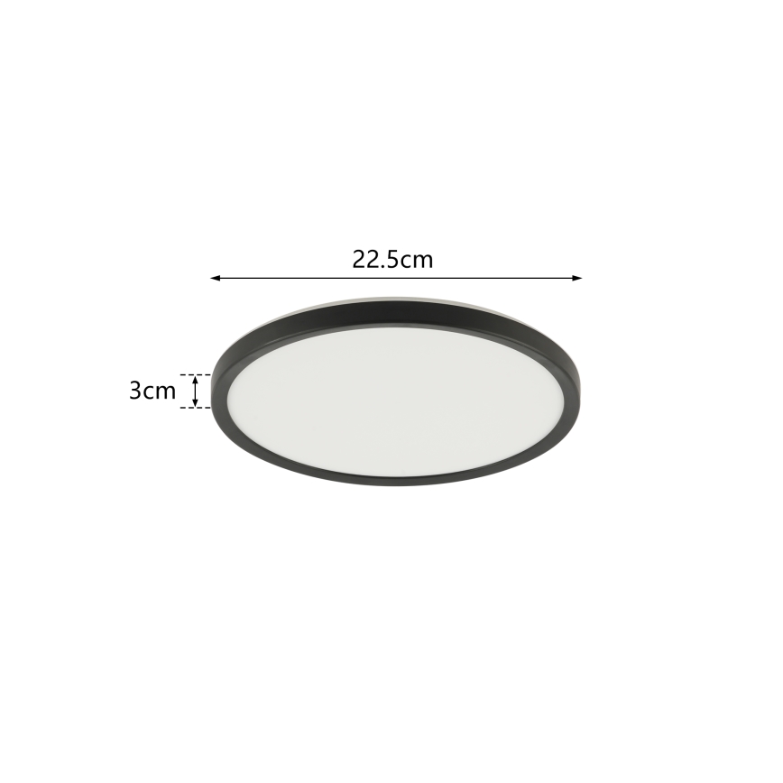 Brilagi - LED Плафон за баня ULTRA SLIM LED/12W/230V Ø 22,5 см черен IP54