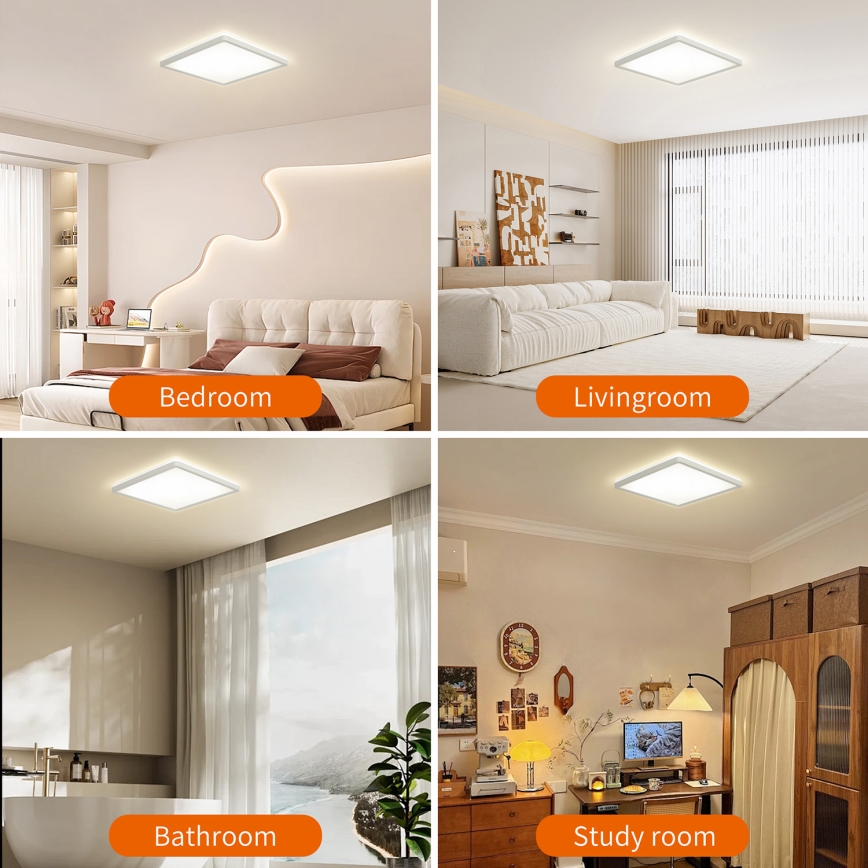 Brilagi - LED Плафон за баня ULTRA SLIM LED/18W/230V 30x30 см бял IP54