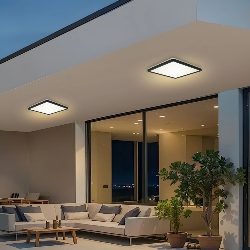 Brilagi - LED Плафон за баня ULTRA SLIM LED/18W/230V 30x30 см черен IP54