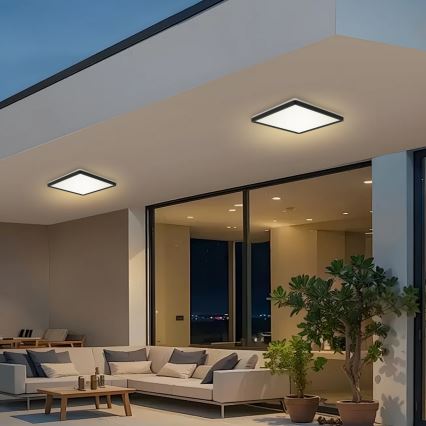 Brilagi - LED Плафон за баня ULTRA SLIM LED/18W/230V 30x30 см черен IP54