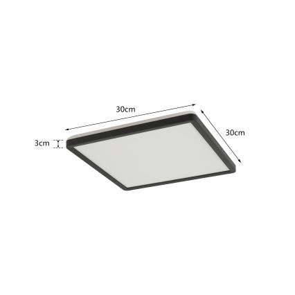 Brilagi - LED Плафон за баня ULTRA SLIM LED/18W/230V 30x30 см черен IP54