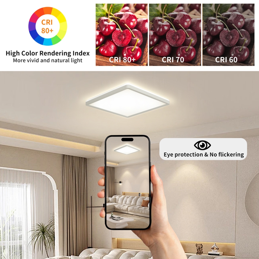 Brilagi - LED Плафон за баня ULTRA SLIM LED/24W/230V 42x42 см бял IP54