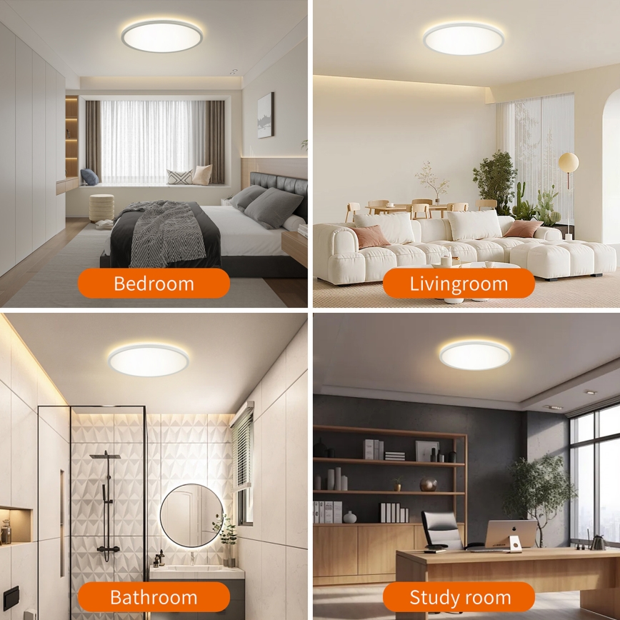 Brilagi - LED Плафон за баня ULTRA SLIM LED/24W/230V Ø 42 см бял IP54