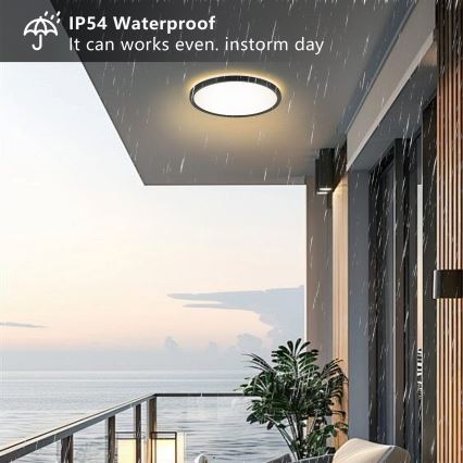 Brilagi - LED Плафон за баня ULTRA SLIM LED/24W/230V Ø 42 см черен IP54