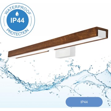 Brilagi - LED Лампа за огледало в баня WOODY MIRROR LED/12W/230V 60 см IP44 дъб/бял