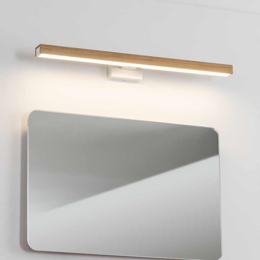 Brilagi - LED Лампа за огледало в баня WOODY MIRROR LED/12W/230V 60 см IP44 дъб/бял