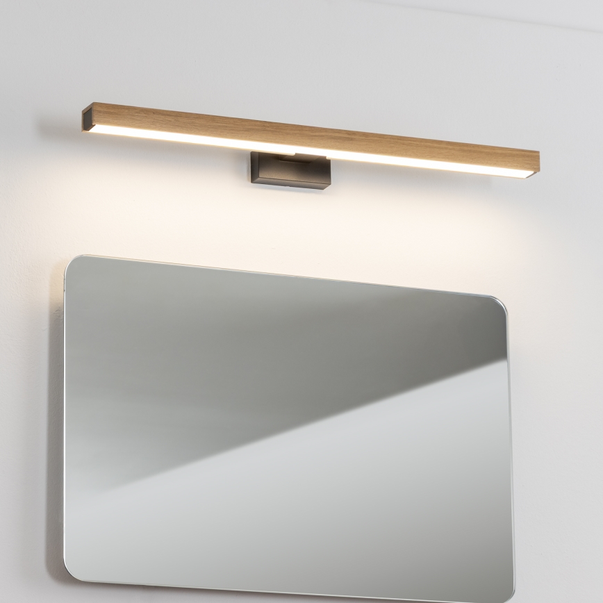 Brilagi - LED Лампа за огледало в баня WOODY MIRROR LED/12W/230V 60 см IP44 дъб/черен