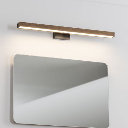 Brilagi - LED Лампа за огледало в баня WOODY MIRROR LED/12W/230V 60 см IP44 дъб орех/черен