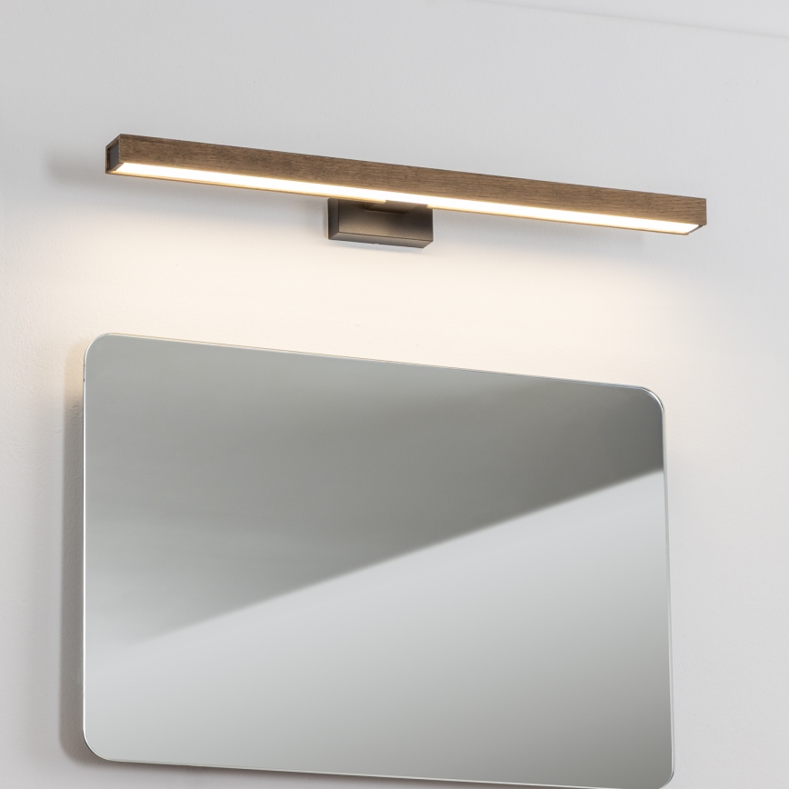 Brilagi - LED Лампа за огледало в баня WOODY MIRROR LED/12W/230V 60 см IP44 дъб орех/черен