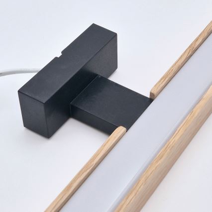 Brilagi - LED Лампа за огледало в баня WOODY MIRROR LED/12W/230V 60 см IP44 дъб/черен