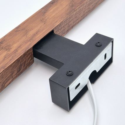 Brilagi - LED Лампа за огледало в баня WOODY MIRROR LED/12W/230V 60 см IP44 дъб череша/черен