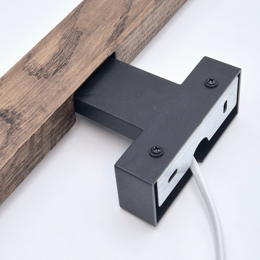 Brilagi - LED Лампа за огледало в баня WOODY MIRROR LED/12W/230V 60 см IP44 дъб орех/черен