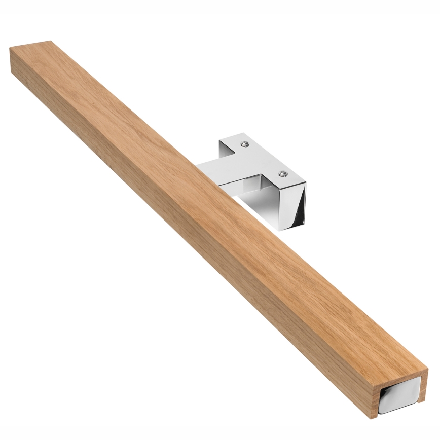 Brilagi - LED Лампа за огледало в баня WOODY MIRROR LED/12W/230V 60 см IP44 дъб/лъскав хром