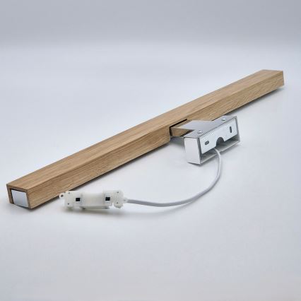 Brilagi - LED Лампа за огледало в баня WOODY MIRROR LED/12W/230V 60 см IP44 дъб/лъскав хром