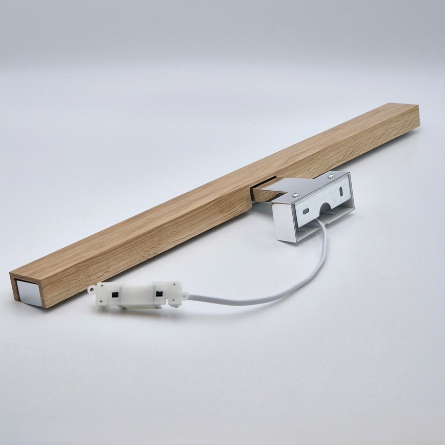 Brilagi - LED Лампа за огледало в баня WOODY MIRROR LED/12W/230V 60 см IP44 дъб/лъскав хром