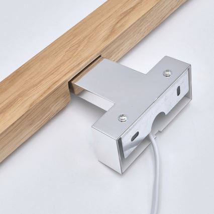 Brilagi - LED Лампа за огледало в баня WOODY MIRROR LED/12W/230V 60 см IP44 дъб/лъскав хром