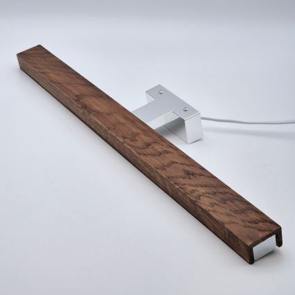 Brilagi - LED Лампа за огледало в баня WOODY MIRROR LED/12W/230V 60 см IP44 дъб череша/лъскав хром