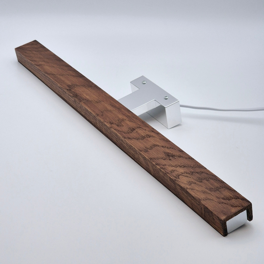 Brilagi - LED Лампа за огледало в баня WOODY MIRROR LED/12W/230V 60 см IP44 дъб череша/лъскав хром