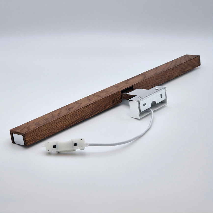 Brilagi - LED Лампа за огледало в баня WOODY MIRROR LED/12W/230V 60 см IP44 дъб череша/лъскав хром