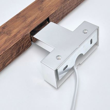 Brilagi - LED Лампа за огледало в баня WOODY MIRROR LED/12W/230V 60 см IP44 дъб череша/лъскав хром