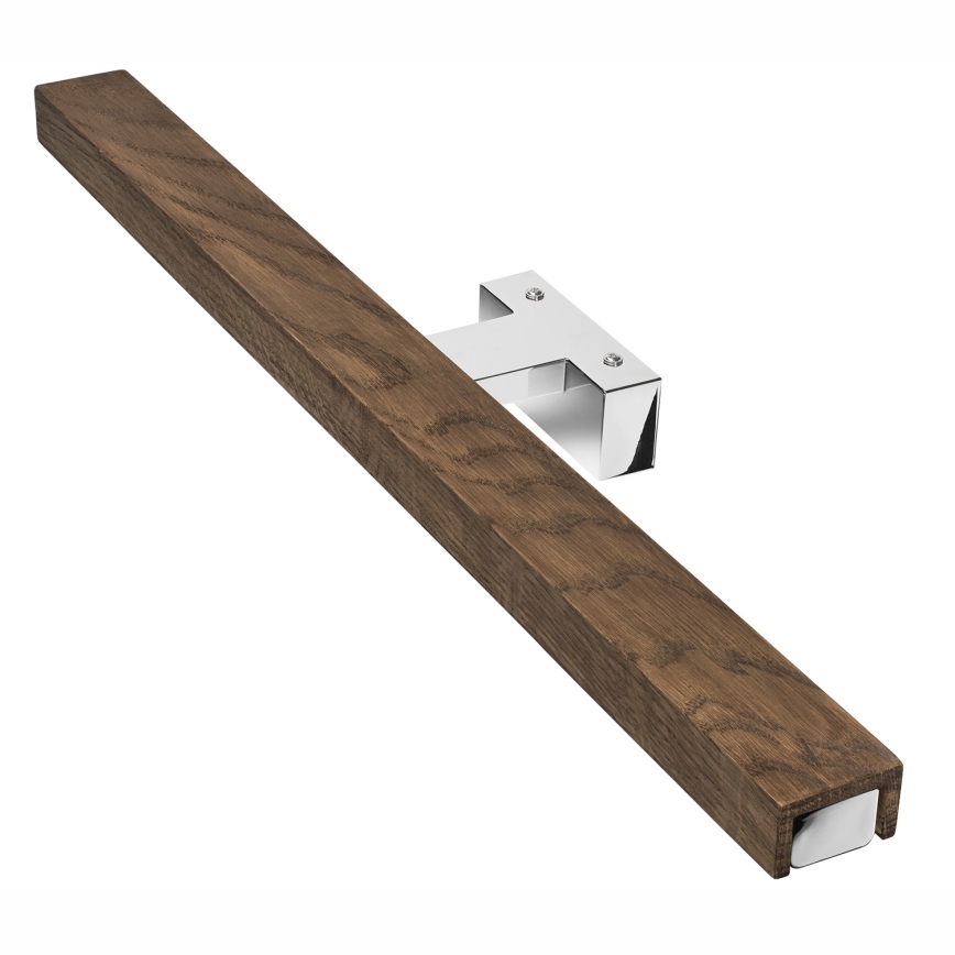 Brilagi - LED Лампа за огледало в баня WOODY MIRROR LED/12W/230V 60 см IP44 дъб орех/лъскав хром