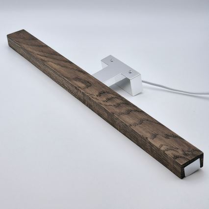 Brilagi - LED Лампа за огледало в баня WOODY MIRROR LED/12W/230V 60 см IP44 дъб орех/лъскав хром