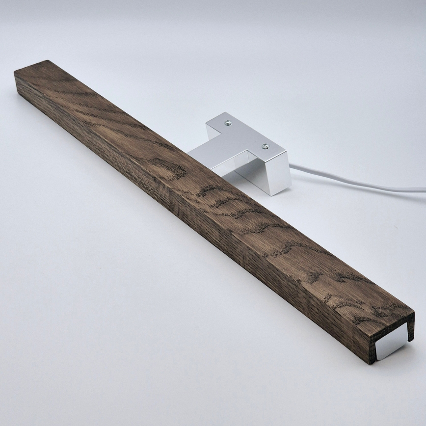 Brilagi - LED Лампа за огледало в баня WOODY MIRROR LED/12W/230V 60 см IP44 дъб орех/лъскав хром