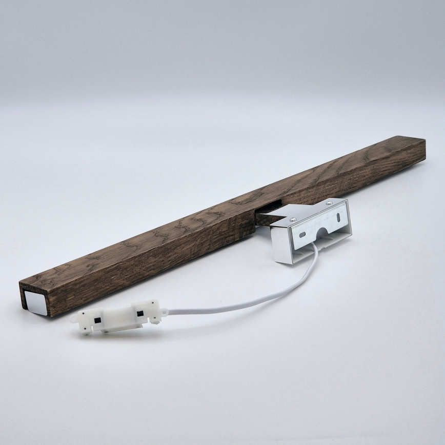 Brilagi - LED Лампа за огледало в баня WOODY MIRROR LED/12W/230V 60 см IP44 дъб орех/лъскав хром