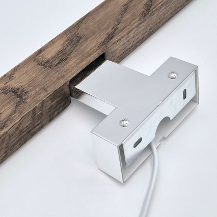 Brilagi - LED Лампа за огледало в баня WOODY MIRROR LED/12W/230V 60 см IP44 дъб орех/лъскав хром