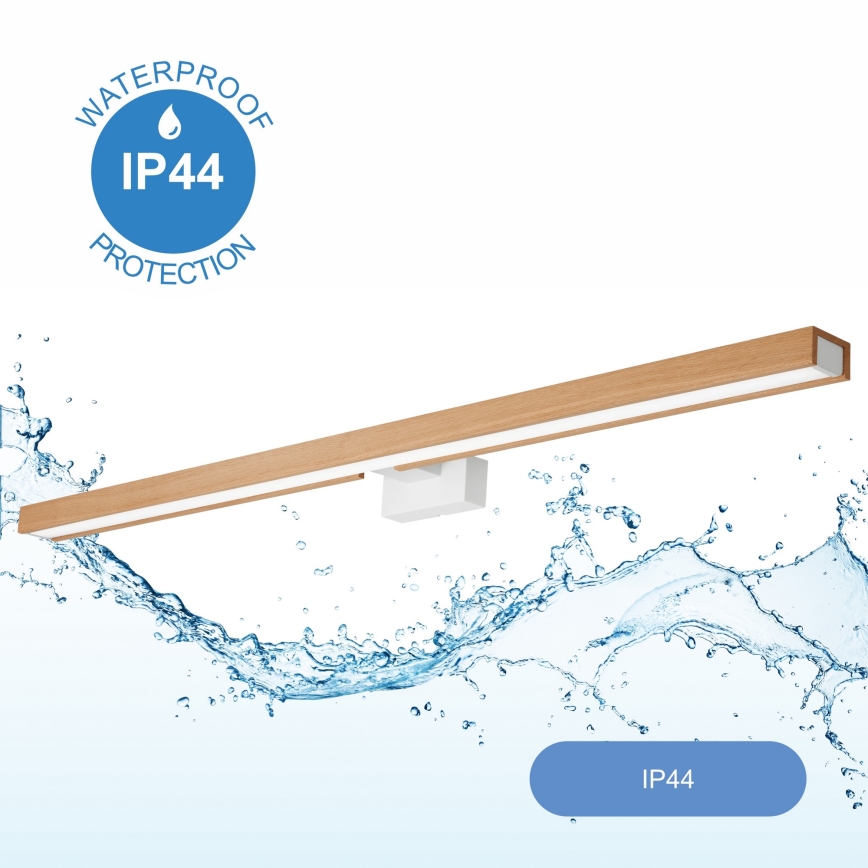 Brilagi - LED Лампа за огледало в баня WOODY MIRROR LED/15W/230V 90 см IP44 дъб/бял