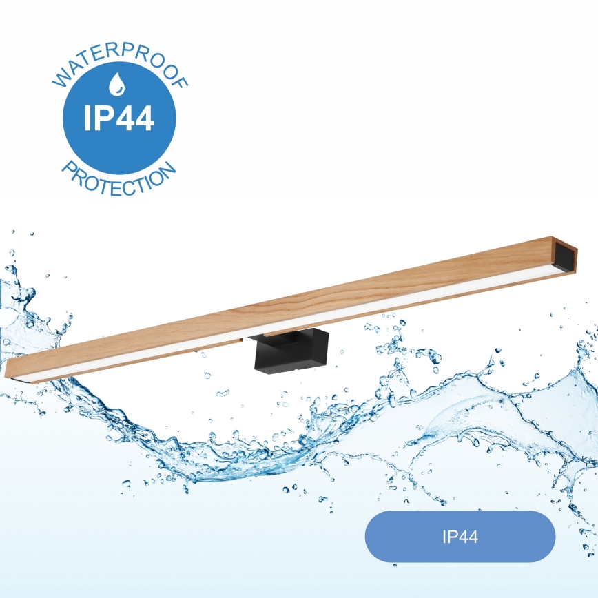 Brilagi - LED Лампа за огледало в баня WOODY MIRROR LED/15W/230V 90 см IP44 дъб/черен