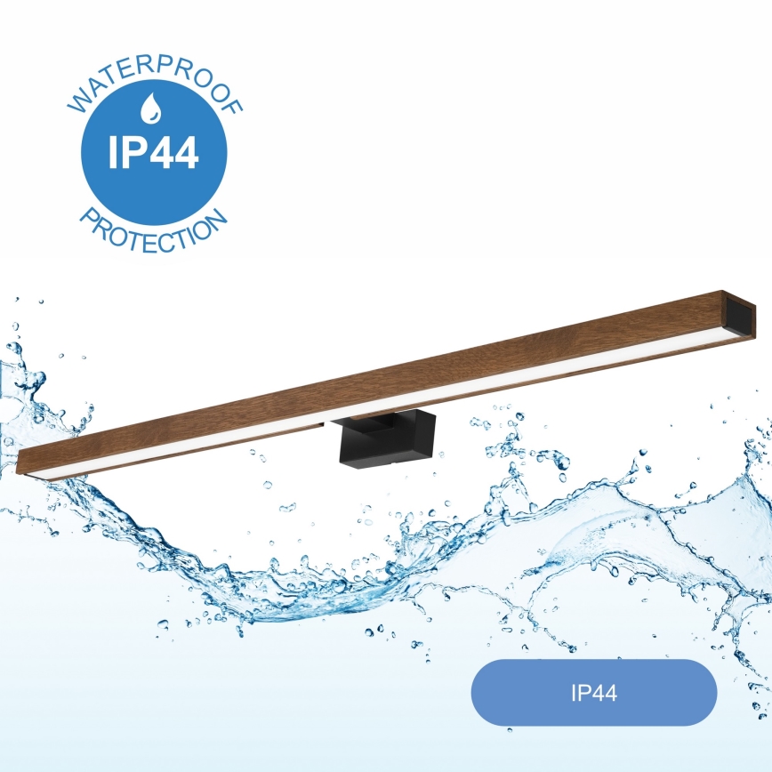 Brilagi - LED Лампа за огледало в баня WOODY MIRROR LED/15W/230V 90 см IP44 дъб череша/черен