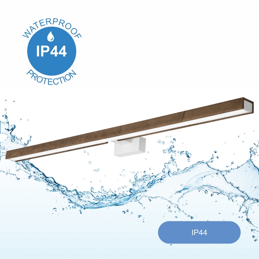 Brilagi - LED Лампа за огледало в баня WOODY MIRROR LED/15W/230V 90 см IP44 дъб орех/бял
