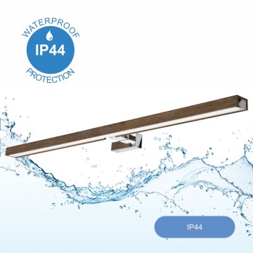 Brilagi - LED Лампа за огледало в баня WOODY MIRROR LED/15W/230V 90 см IP44 дъб орех/лъскав хром
