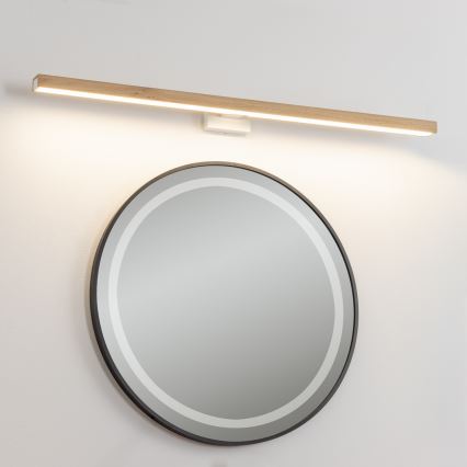 Brilagi - LED Лампа за огледало в баня WOODY MIRROR LED/15W/230V 90 см IP44 дъб/бял