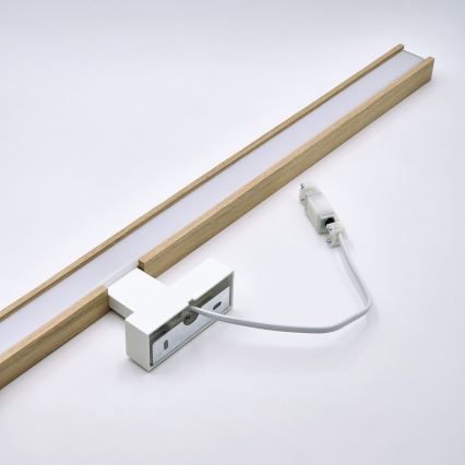 Brilagi - LED Лампа за огледало в баня WOODY MIRROR LED/15W/230V 90 см IP44 дъб/бял