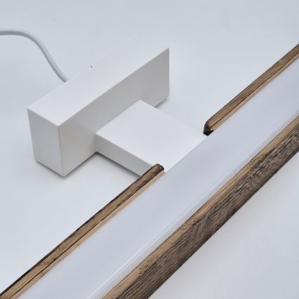 Brilagi - LED Лампа за огледало в баня WOODY MIRROR LED/15W/230V 90 см IP44 дъб орех/бял