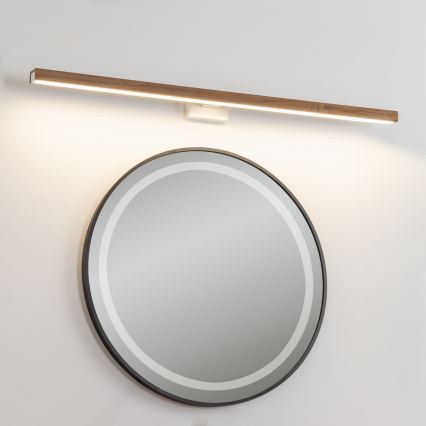 Brilagi - LED Лампа за огледало в баня WOODY MIRROR LED/15W/230V 90 см IP44 дъб череша/бял