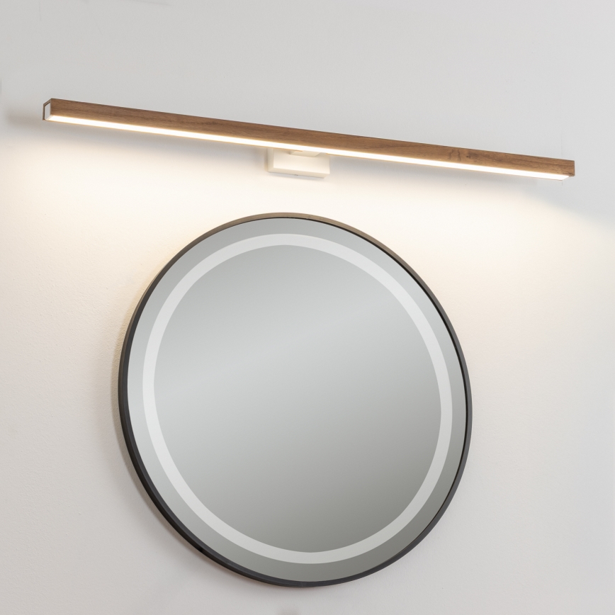 Brilagi - LED Лампа за огледало в баня WOODY MIRROR LED/15W/230V 90 см IP44 дъб череша/бял