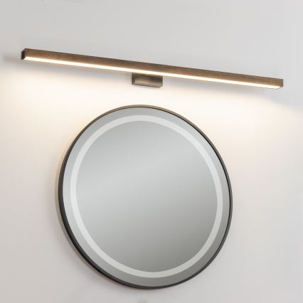 Brilagi - LED Лампа за огледало в баня WOODY MIRROR LED/15W/230V 90 см IP44 дъб орех/черен