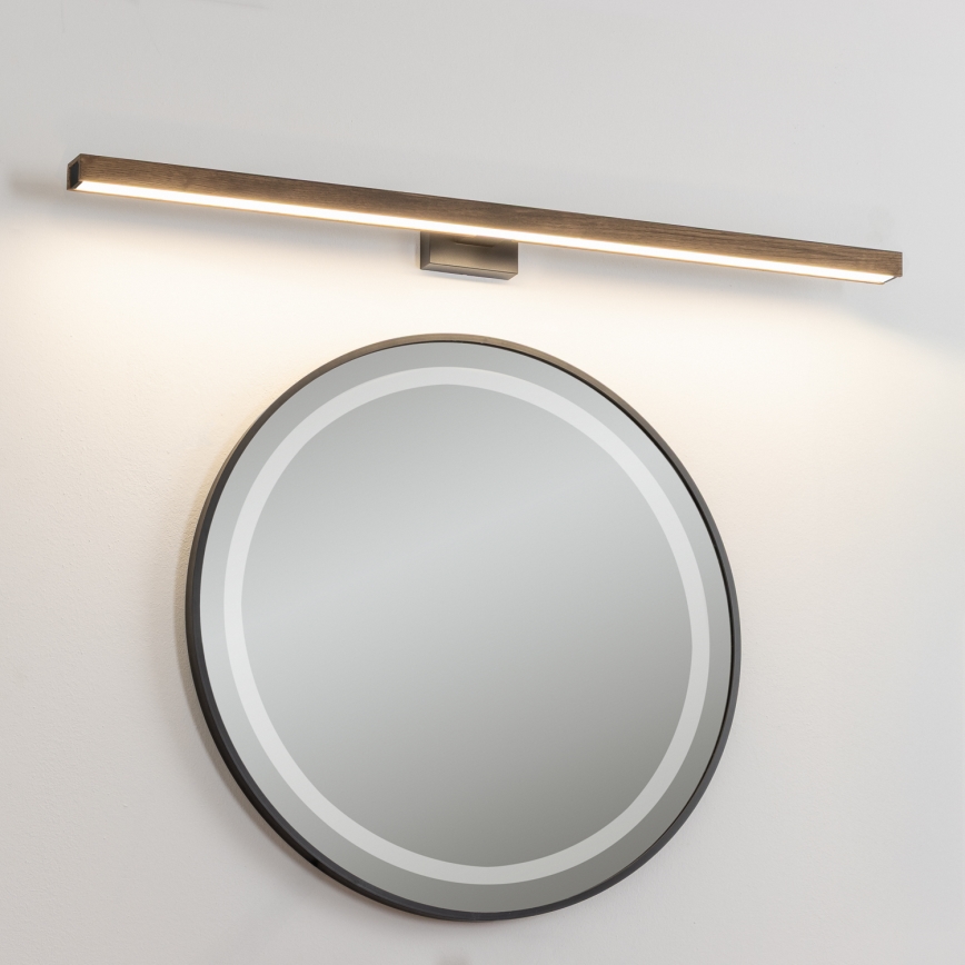 Brilagi - LED Лампа за огледало в баня WOODY MIRROR LED/15W/230V 90 см IP44 дъб орех/черен
