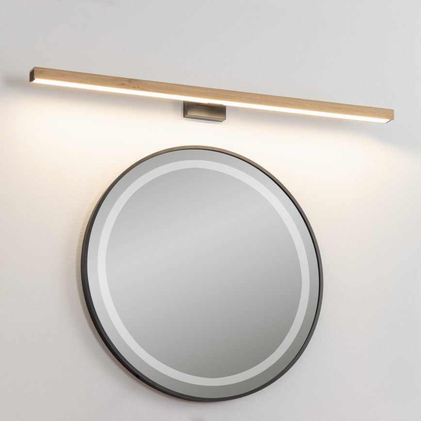 Brilagi - LED Лампа за огледало в баня WOODY MIRROR LED/15W/230V 90 см IP44 дъб/черен